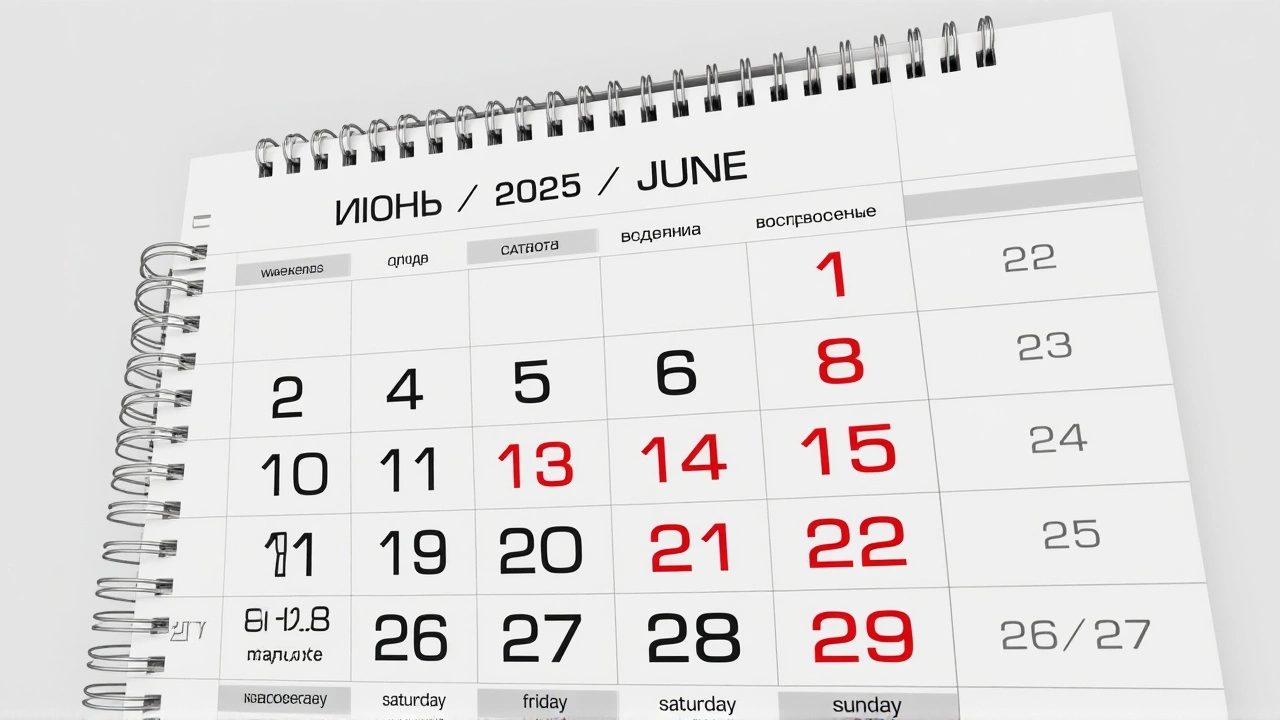 Июнь 2025: 11 дней отдыха и длинный уикенд 12‑15 июня
